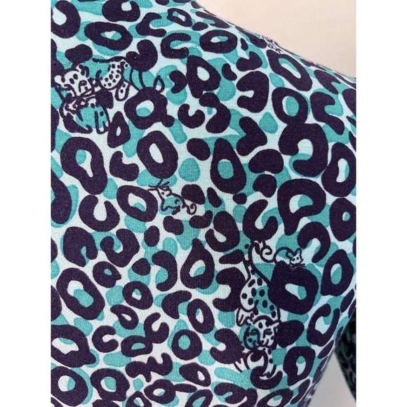 Lilly Pulitzer Womens size XS Blue Adalie Leopard Print Wrap Dress Short Sleeve - Picture 5 of 9